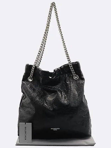 742941 Black Crush Medium Chain Tote Bag - BALENCIAGA - BALAAN 1