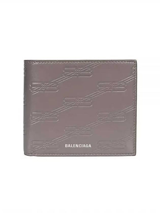 BB Monogram Box Half Wallet Grey - BALENCIAGA - BALAAN 2