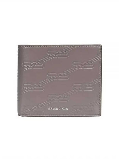 BB Monogram Box Half Wallet Grey - BALENCIAGA - BALAAN 2