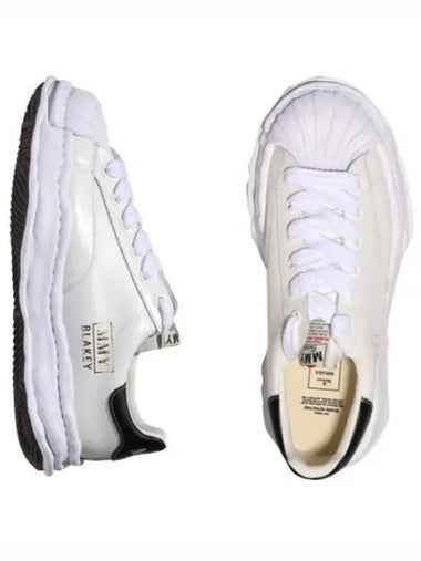 A06FW702 WHITE Blakey OG sole leather low top sneakers - MIHARA YASUHIRO - BALAAN 1