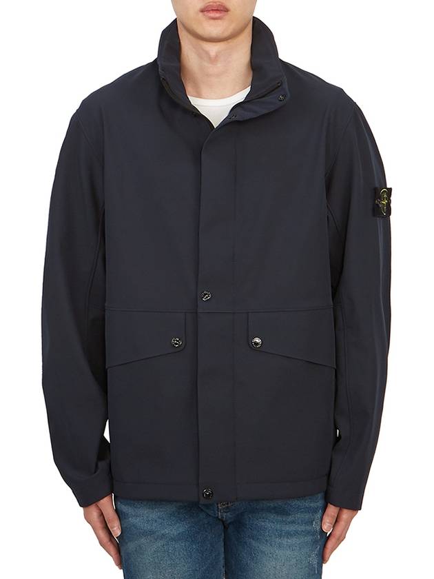 Logo Light Soft Shell Jacket Navy - STONE ISLAND - BALAAN 3