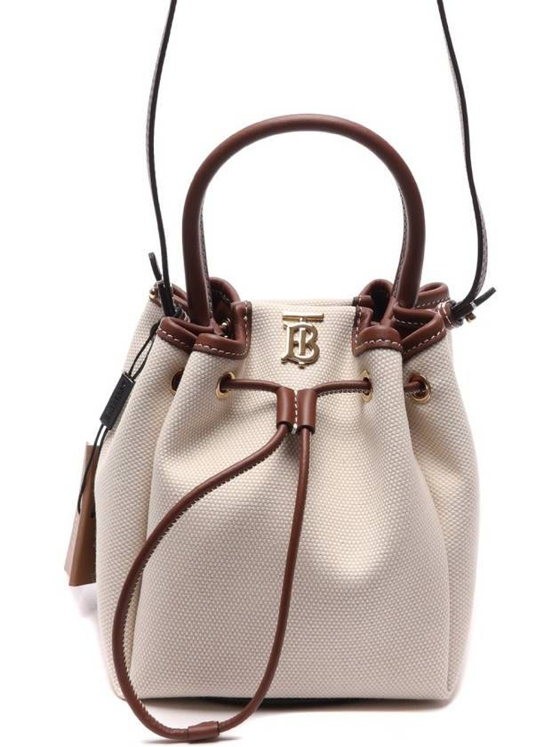 TB Plaque Bucket Bag Ivory - BURBERRY - BALAAN.