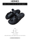 Chypre Leather Sandals Black - HERMES - BALAAN 3