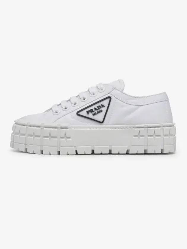 Double Wheel Re-Nylon Gabardine Low-Top Sneakers White - PRADA - BALAAN 2