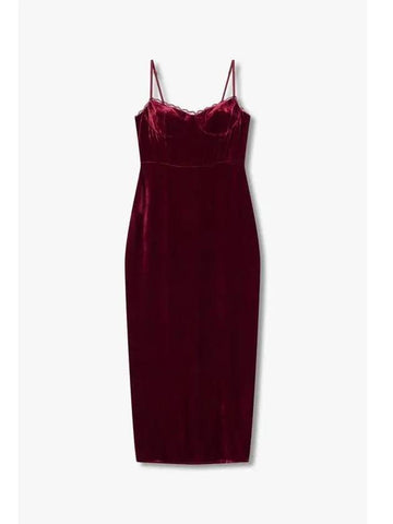 Sleeveless Velvet Long Dress Pennington Cherry Red - REFORMATION - BALAAN 1