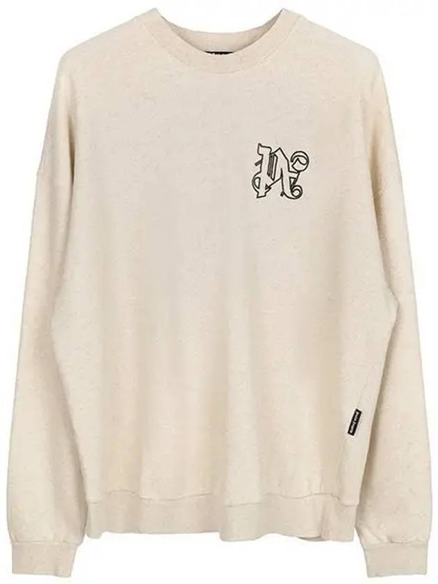 Monogram Logo Sweatshirt Natural - PALM ANGELS - BALAAN 2