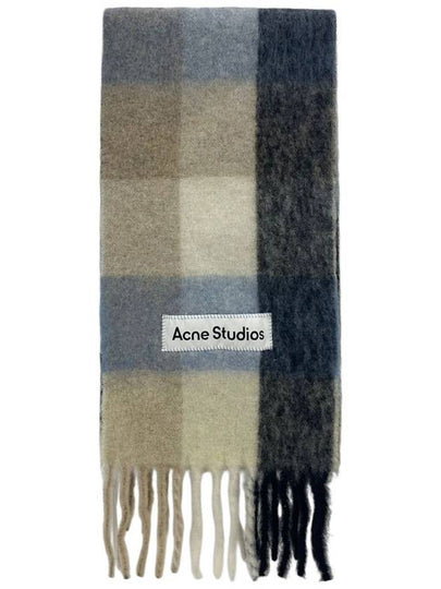 Check Mohair Muffler Blue Beige Black - ACNE STUDIOS - BALAAN 2