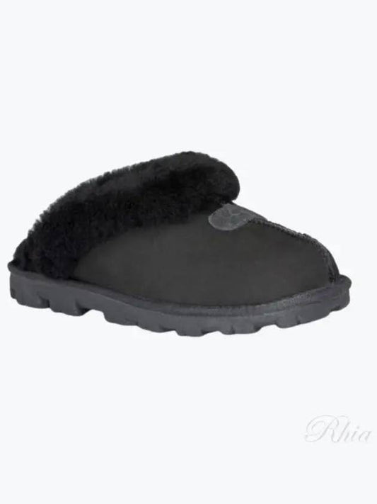 5125 BLK Cogate Black Fur Slippers - UGG - BALAAN 1