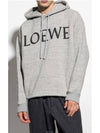 Logo Oversized Fit Cotton Hoodie Grey Melange - LOEWE - BALAAN 2