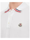 Logo Patch Three-Line Collar Short Sleeve Polo Shirt White - MONCLER - BALAAN 5