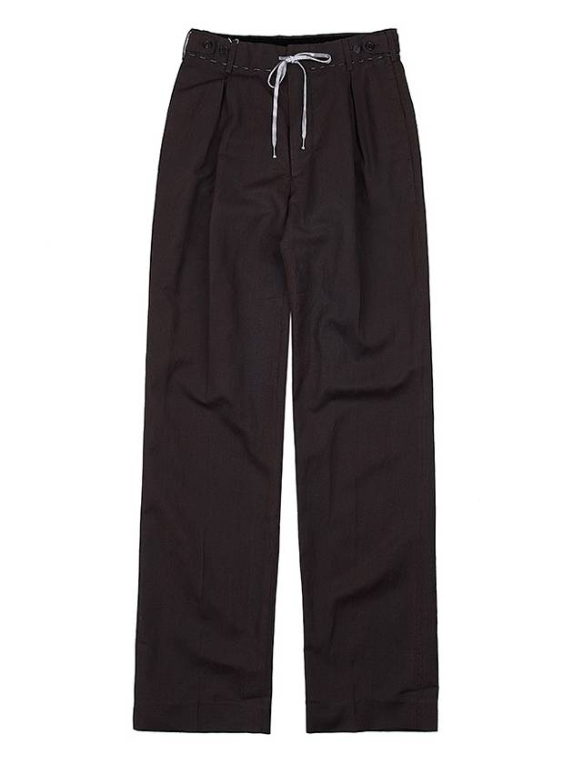 Stitched Logo Drawstring Straight Pants Brown - MAISON MARGIELA - BALAAN 9