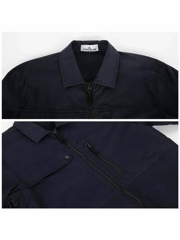 Supima Cotton Twill Stretch-TC Jacket Navy Blue - STONE ISLAND - BALAAN 6