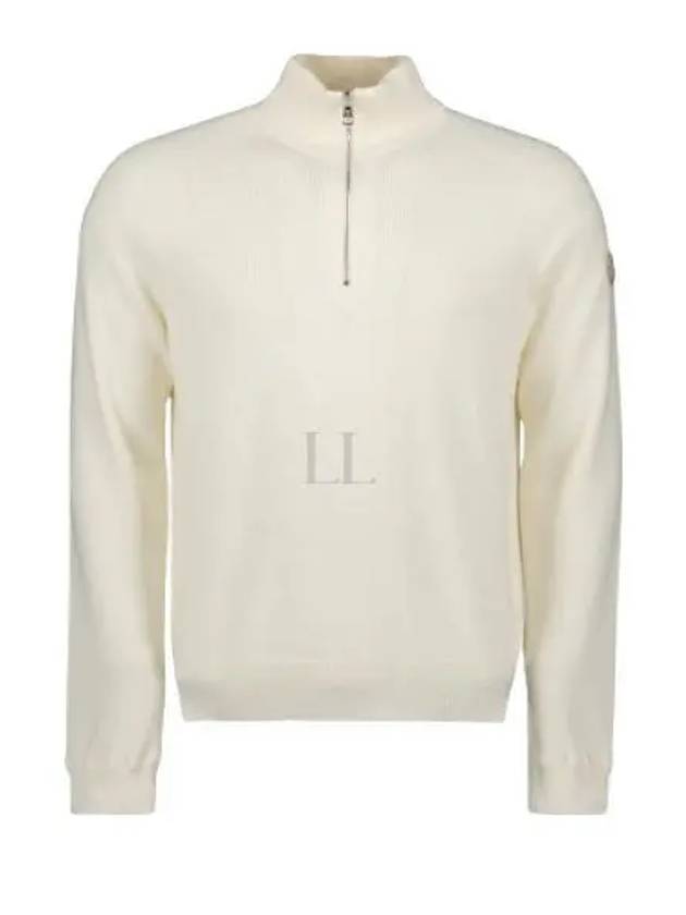 Cotton Cashmere Half Zip Knit Top White - MONCLER - BALAAN 2