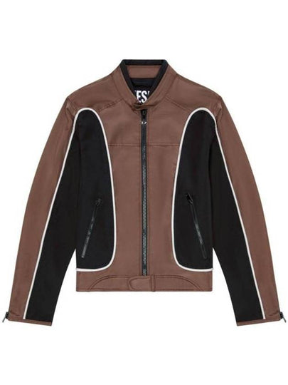 J-Blink Color Block Biker Jacket Black Brown - DIESEL - BALAAN 2