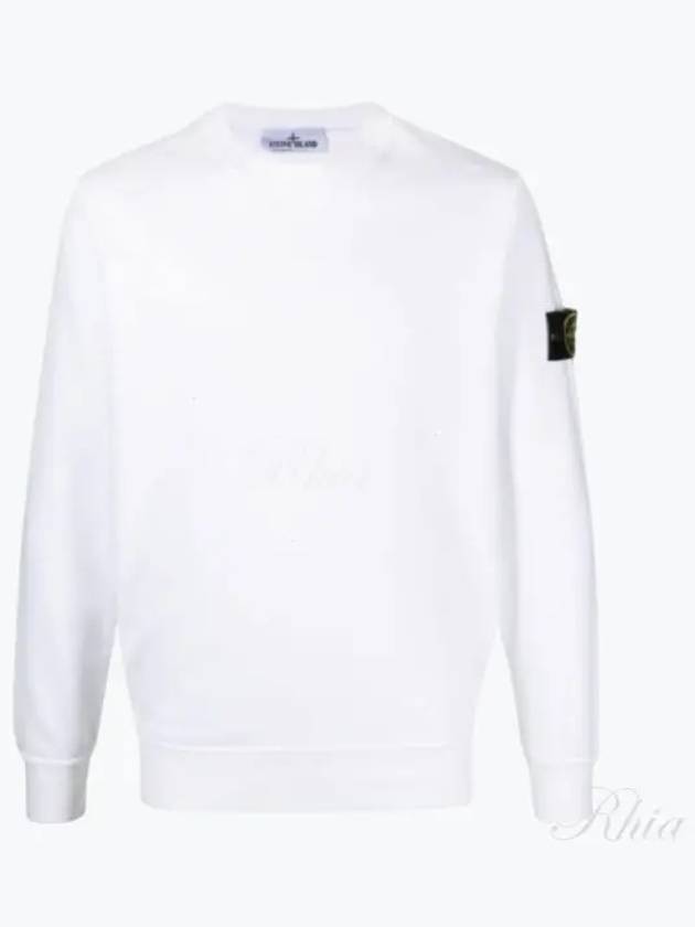 Wappen Patch Garment Dyed Sweatshirt White - STONE ISLAND - BALAAN 2