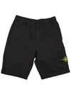 Fleece Bermuda Shorts Black - STONE ISLAND - BALAAN 2