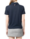 Women's Round Collar Short Sleeve Polo Shirt Navy - THOM BROWNE - BALAAN 4