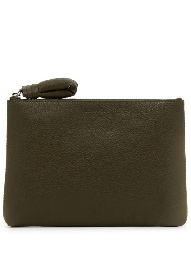 Women's Small Soft Grained Leather Clutch Bag Dark Moss - LEMAIRE - BALAAN 2