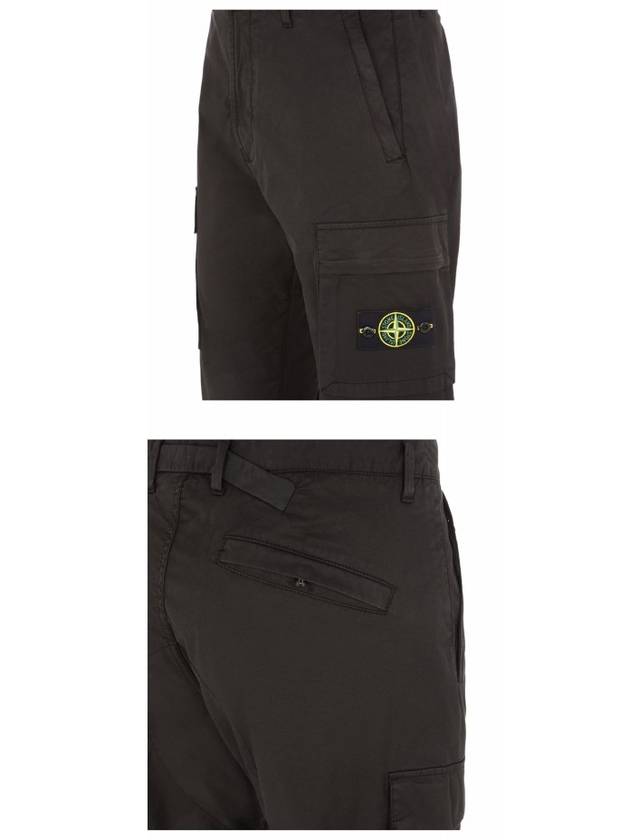 Logo Patch Cargo Cotton Straight Pants Black - STONE ISLAND - BALAAN 6