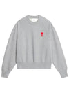 Cotton Heart Logo Sweatshirt Heather Grey - AMI - BALAAN 2