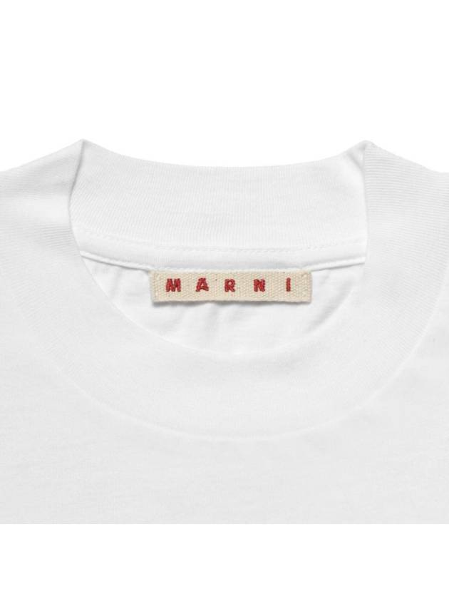 Logo Lettering Boxy Fit Short Sleeve T-Shirt White - MARNI - BALAAN 7