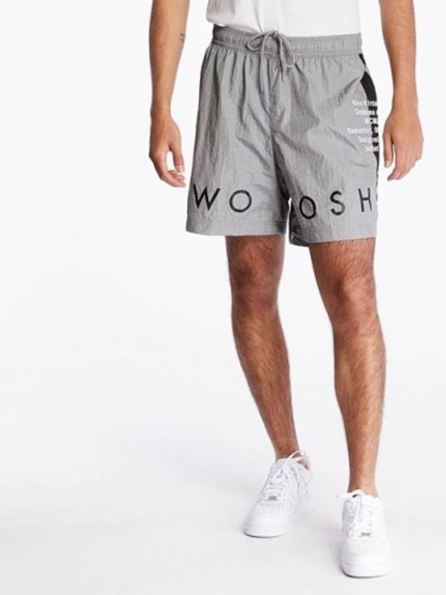 Double Swoosh Woven Shorts Gray - NIKE - BALAAN.
