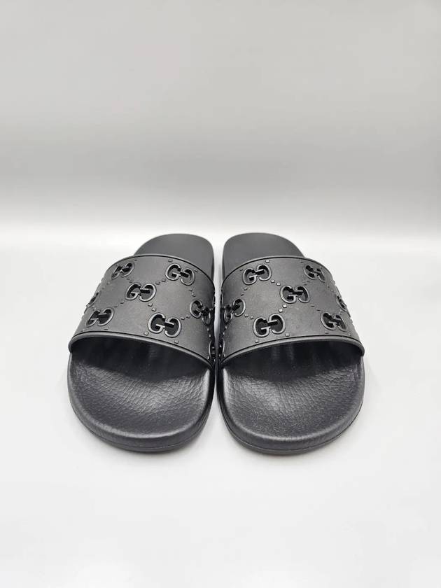 Rubber GG Slippers Black - GUCCI - BALAAN 3