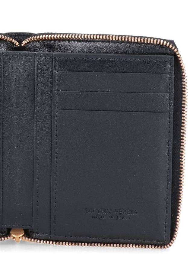 Intrecciato Zip Around Half Wallet Black - BOTTEGA VENETA - BALAAN 5