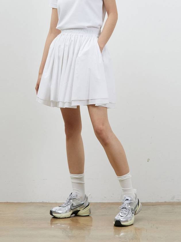 Double frill cotton miniskirt white - RYUL+WAI: - BALAAN 2