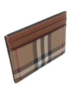 Check Print Leather Card Holder Beige - BURBERRY - BALAAN 4