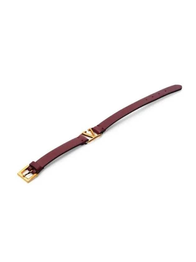 Valentino 3Y2J0M67 LMG U27 J0M67 Garavani V logo leather bracelet - RED VALENTINO - BALAAN 4