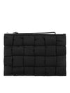 Cassette Small Flat Clutch Bag Black - BOTTEGA VENETA - BALAAN 2