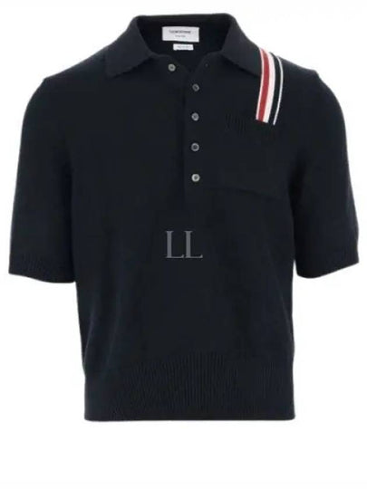 RWB Stripe Polo Shirt Blue - THOM BROWNE - BALAAN 2