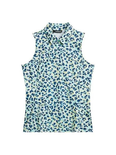 Women s Dena Print Sleeveless Top Leopard Aruba Blue GWJT09008 O495 - J.LINDEBERG - BALAAN 1