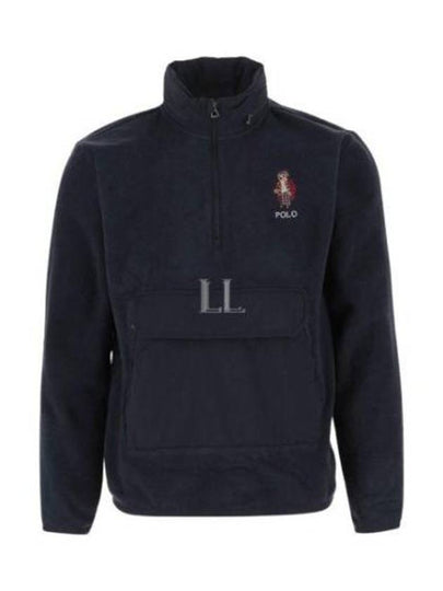 Half Zip Fleece Jacket Black - POLO RALPH LAUREN - BALAAN 2