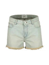 Back Logo Patch Denim Shorts Light Blue - AMI - BALAAN 2