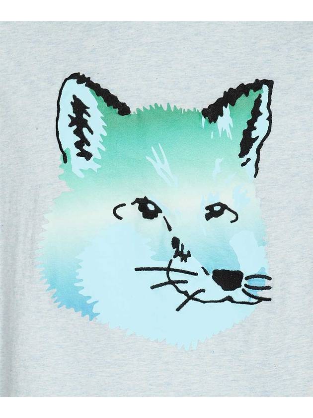 Vibrant Fox Head Easy Short Sleeve T-Shirt Blue Haze Melange - MAISON KITSUNE - BALAAN 4