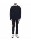 Ghost Piece Crew Neck Wool Knit Top Navy - STONE ISLAND - BALAAN 4