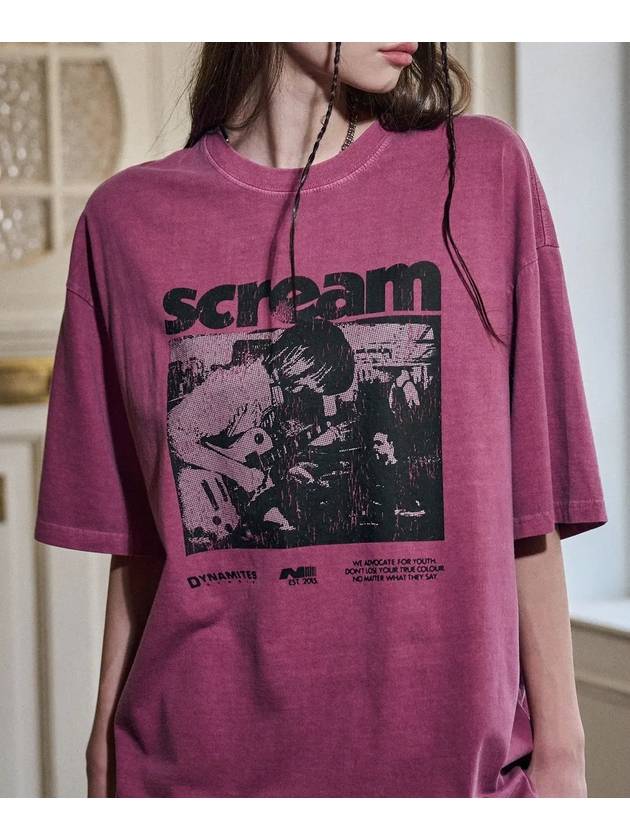 Scream Pigment Short Sleeve T Shirt Dusty Pink - CPGN STUDIO - BALAAN 4