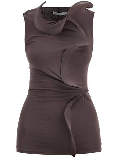 smoke gray viscose tank top with wide neckline - CHRISTOPHER ESBER - BALAAN 1