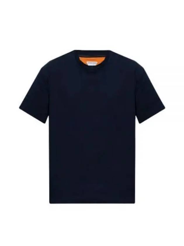 Double Layered Cotton Jersey Short Sleeve T-Shirt Blue - BOTTEGA VENETA - BALAAN 2