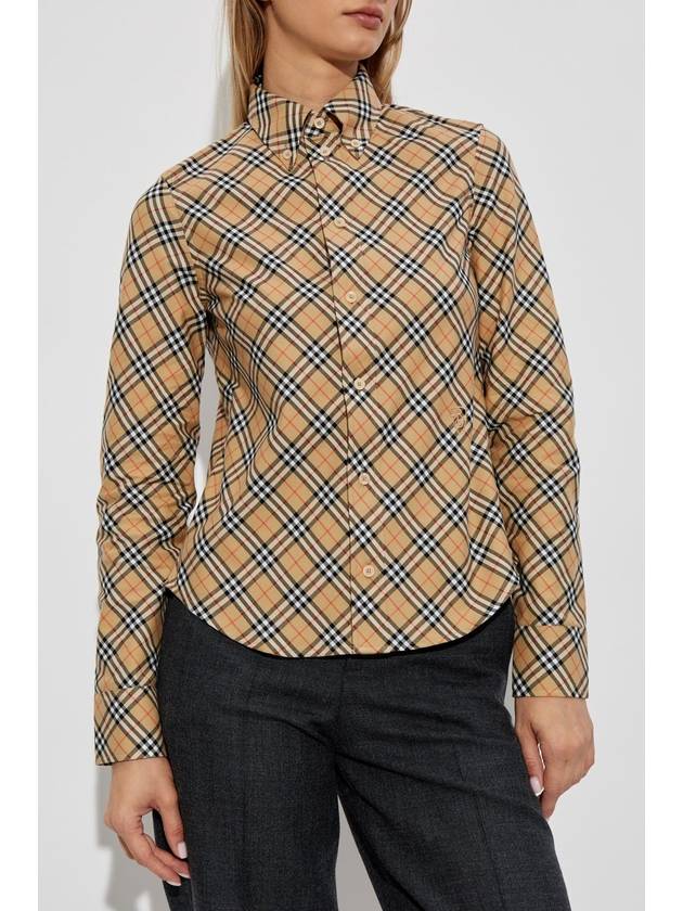 Burberry Shirt With Check Pattern, Women's, Beige - BURBERRY - BALAAN 3