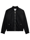 Heart Logo Bomber Jacket Black - AMI - BALAAN 2