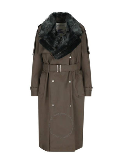 Long Kennington Shearling Trench Coat Otter - BURBERRY - BALAAN 2