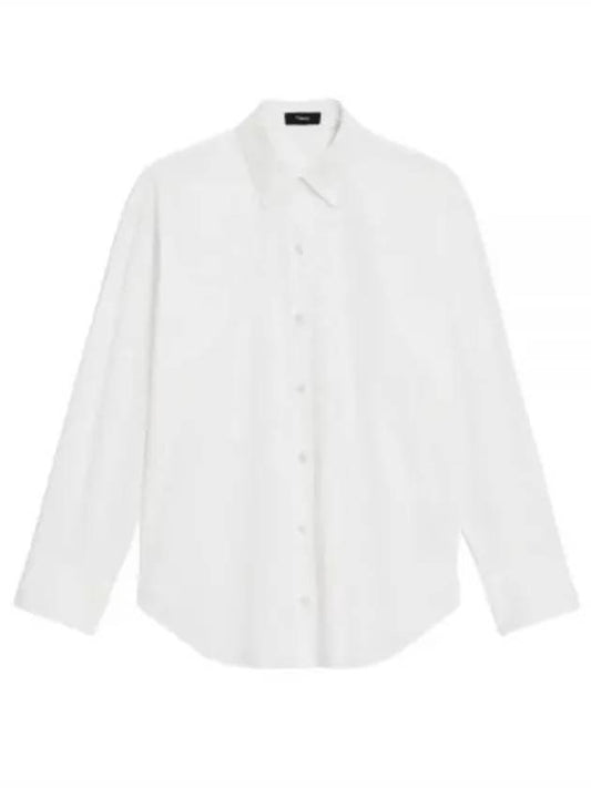 Boyfriend Shirt in Good Cotton O0104541 100 - THEORY - BALAAN 1