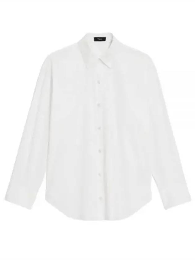 24 Boyfriend Shirt in Good Cotton O0104541 100 - THEORY - BALAAN 1