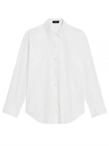 24 Boyfriend Shirt in Good Cotton O0104541 100 - THEORY - BALAAN 1