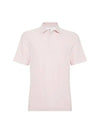 Ribbed Knit Short Sleeve Polo Shirt Pink - BRUNELLO CUCINELLI - BALAAN 1