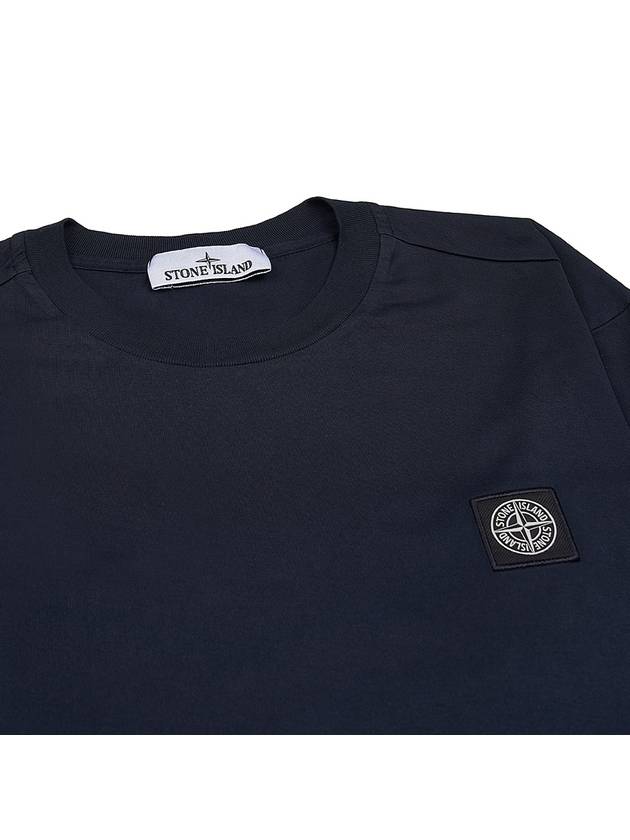 Logo Patch Short Sleeves T-Shirt Navy - STONE ISLAND - BALAAN 4