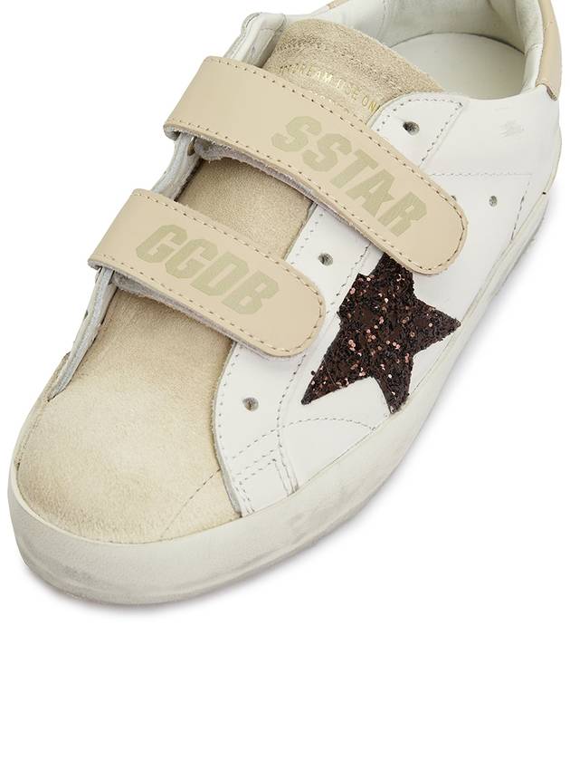 Old School Logo Applique Low Top Sneakers Beige Brown Milk - GOLDEN GOOSE - BALAAN 9